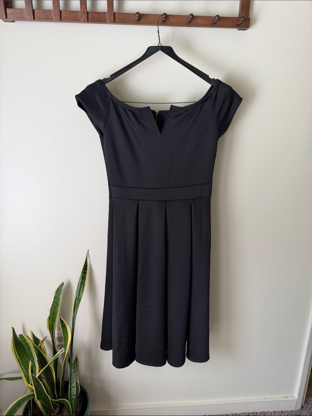 Classic Black Cap-Sleeve Dress